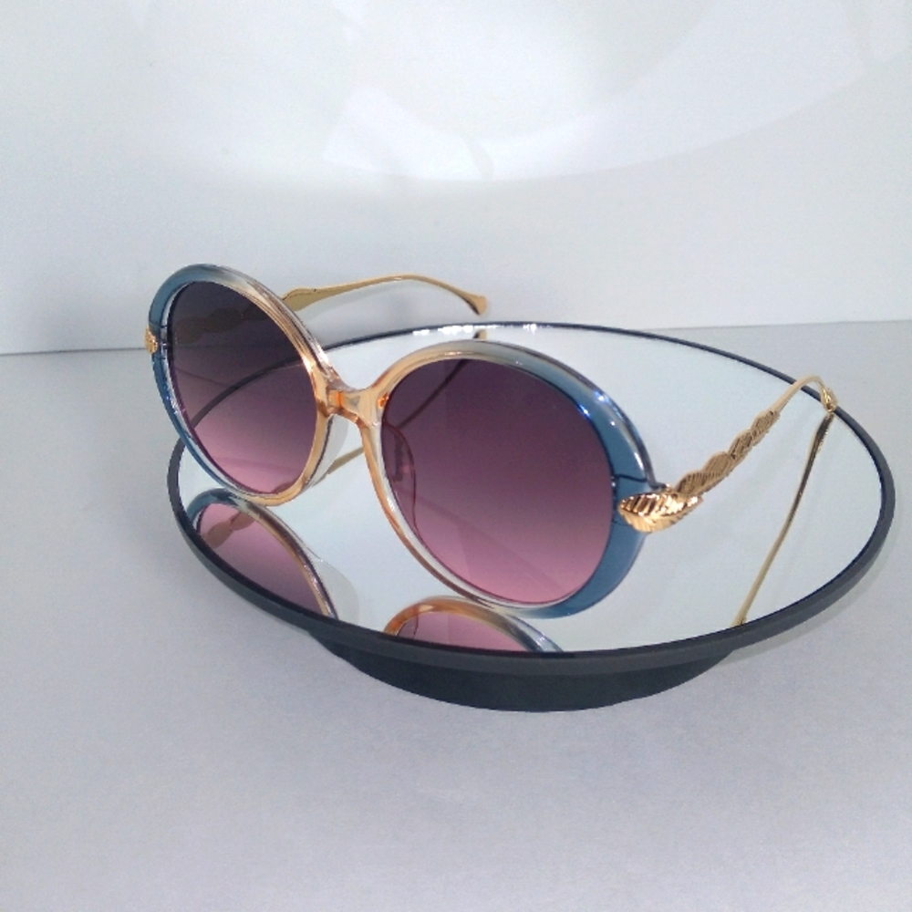 NEW Blue Round Sunglasses